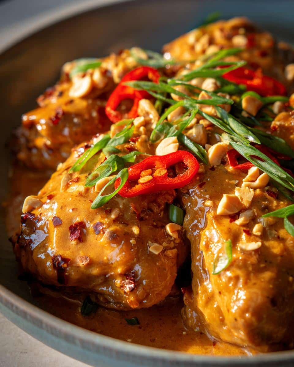 Irresistible 4-Hour Crockpot Thai Peanut Chicken Recipe 1 crockpot thai peanut chicken - detail 1