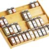 SpaceAid Bamboo Spice Drawer Organizer, (Need 3" Deep Drawer) Expandable 4 Tier Spices Rack for Cabinet, Kitchen Seasoni