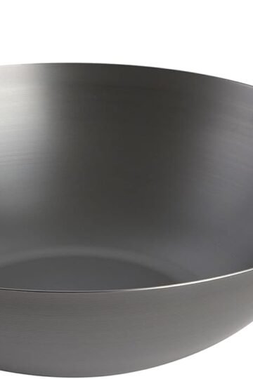 Babish Carbon Steel Wok 14 Inch Flat Bottom Stir Fry Pan Durable Heavy Duty Cookware for High Heat Cooking Stir Fry Saut